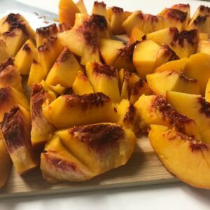 cut up peaches