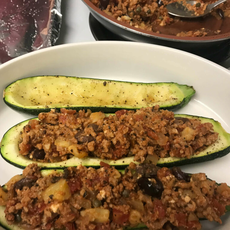 zucchini stuffed with meat mixture