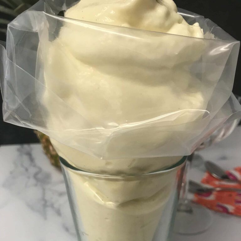 pineapple whip in piping bag