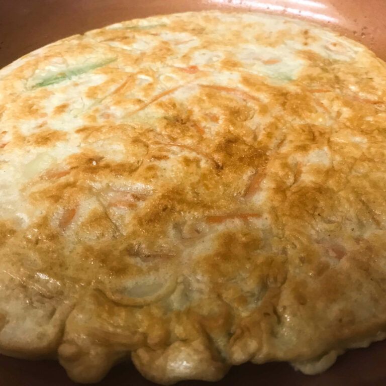 cooked pancake in a skillet