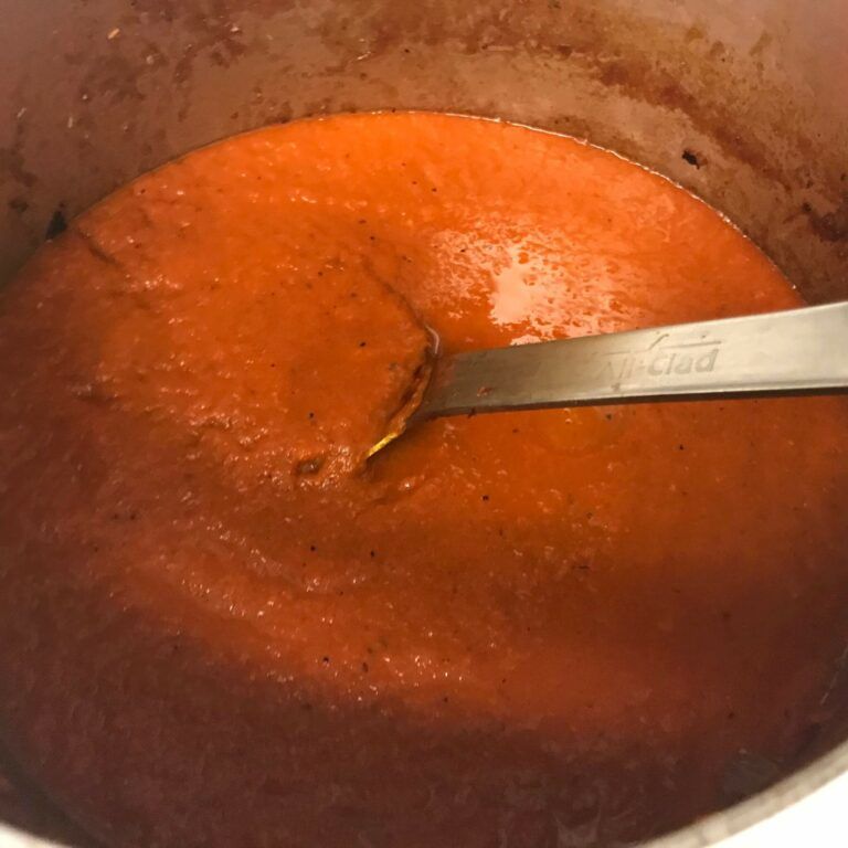 smooth sauce in a pot