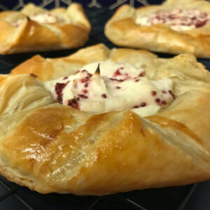 baked danish on a rack.