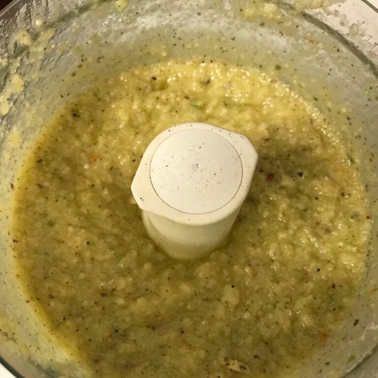 finished sauce in food processor