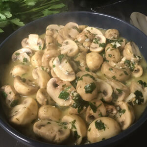 bowl of sherried mushrooms