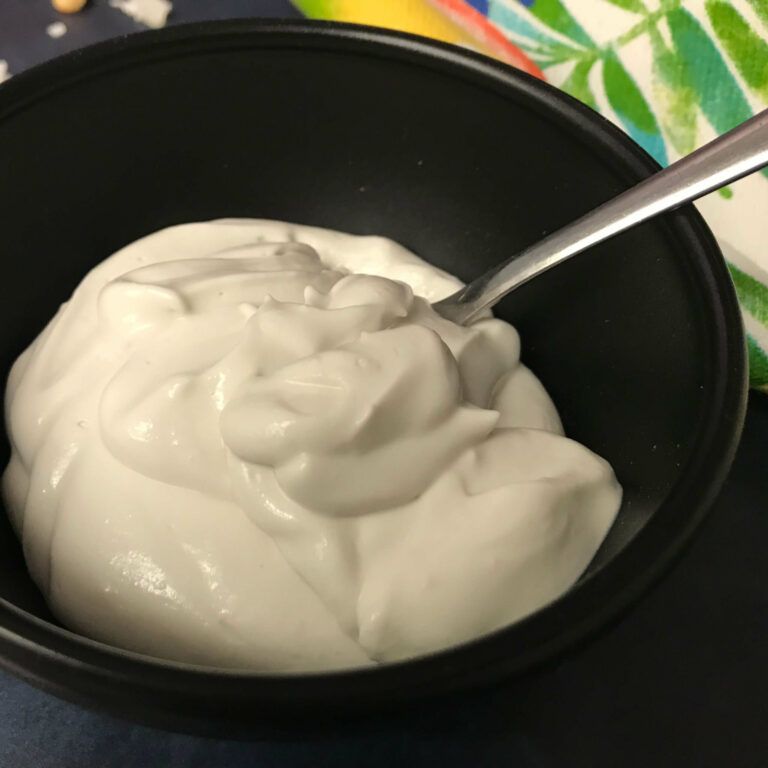 whipped coconut milk in small bowl