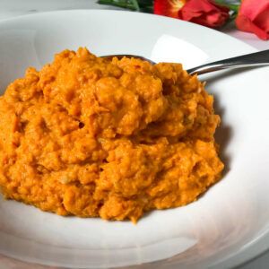 bowl of whipped sweet potatoes.