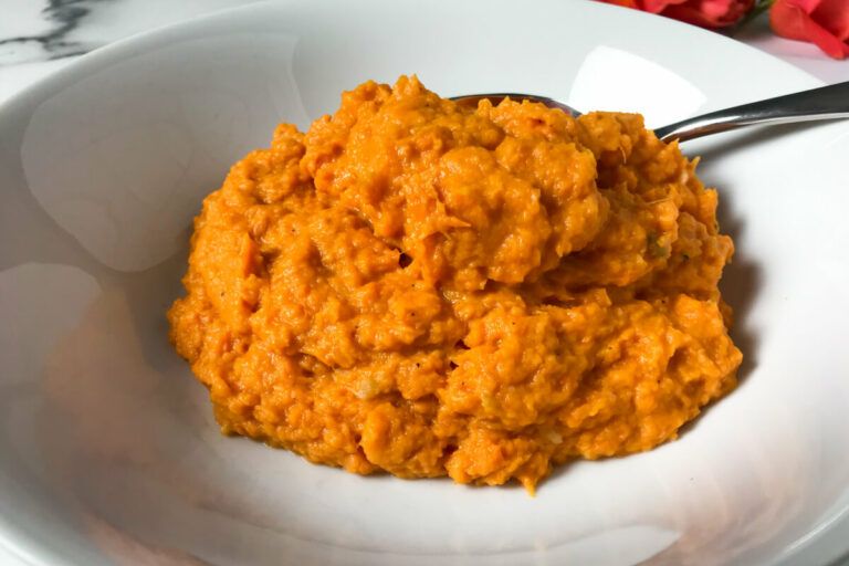 sweet potatoes whipped in a bowl.