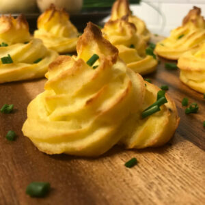 baked duchess potatoes.