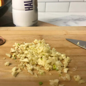 chopped garlic.