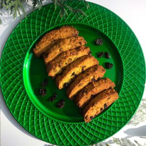 plate of baked biscotti.