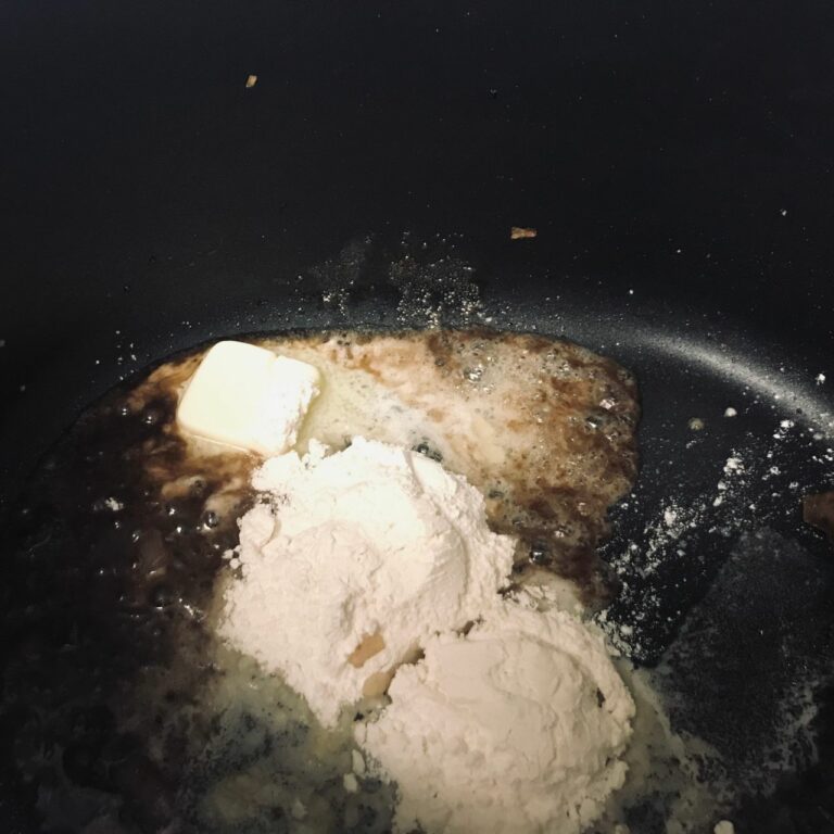 flour and butter in a pot