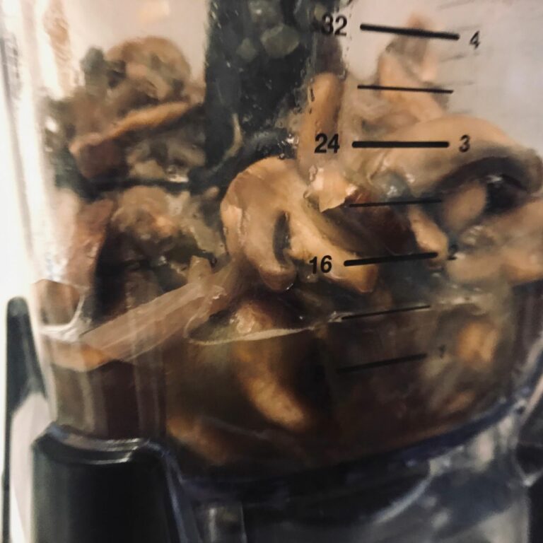 mushrooms in a blender.