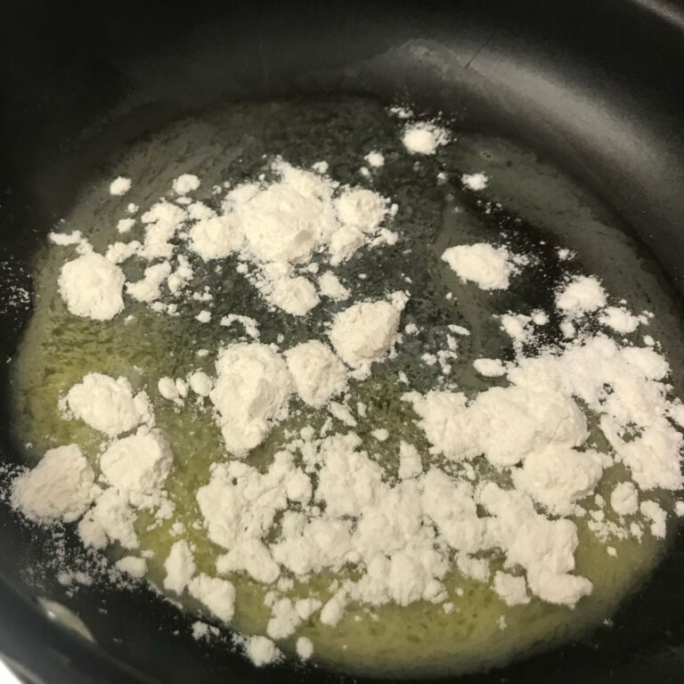 flour in butter in a skillet.