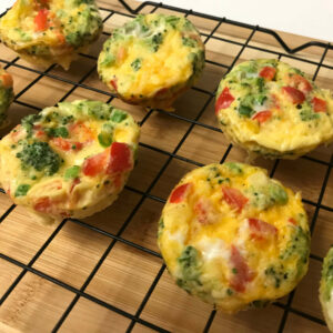 egg muffins on a rack.