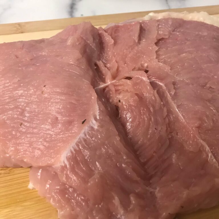 pounded turkey breast.