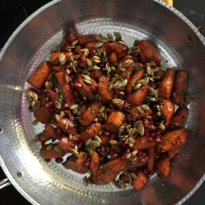 cooked glazed carrots.