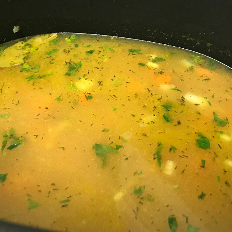 soup cooking on stove.