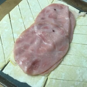 ham on top of cheese.