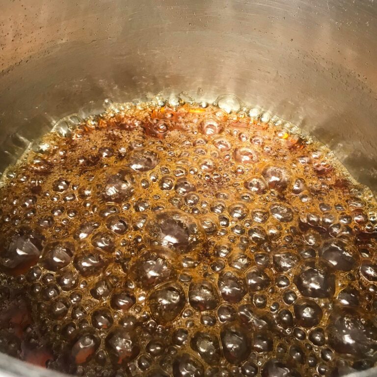 boiling caramel for brittle.