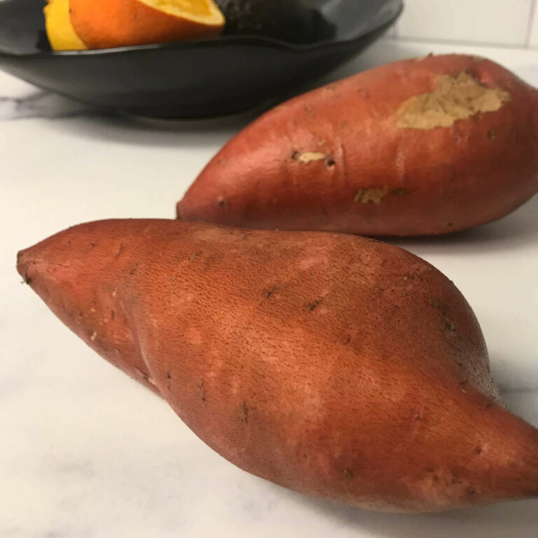 raw sweet potatoes.