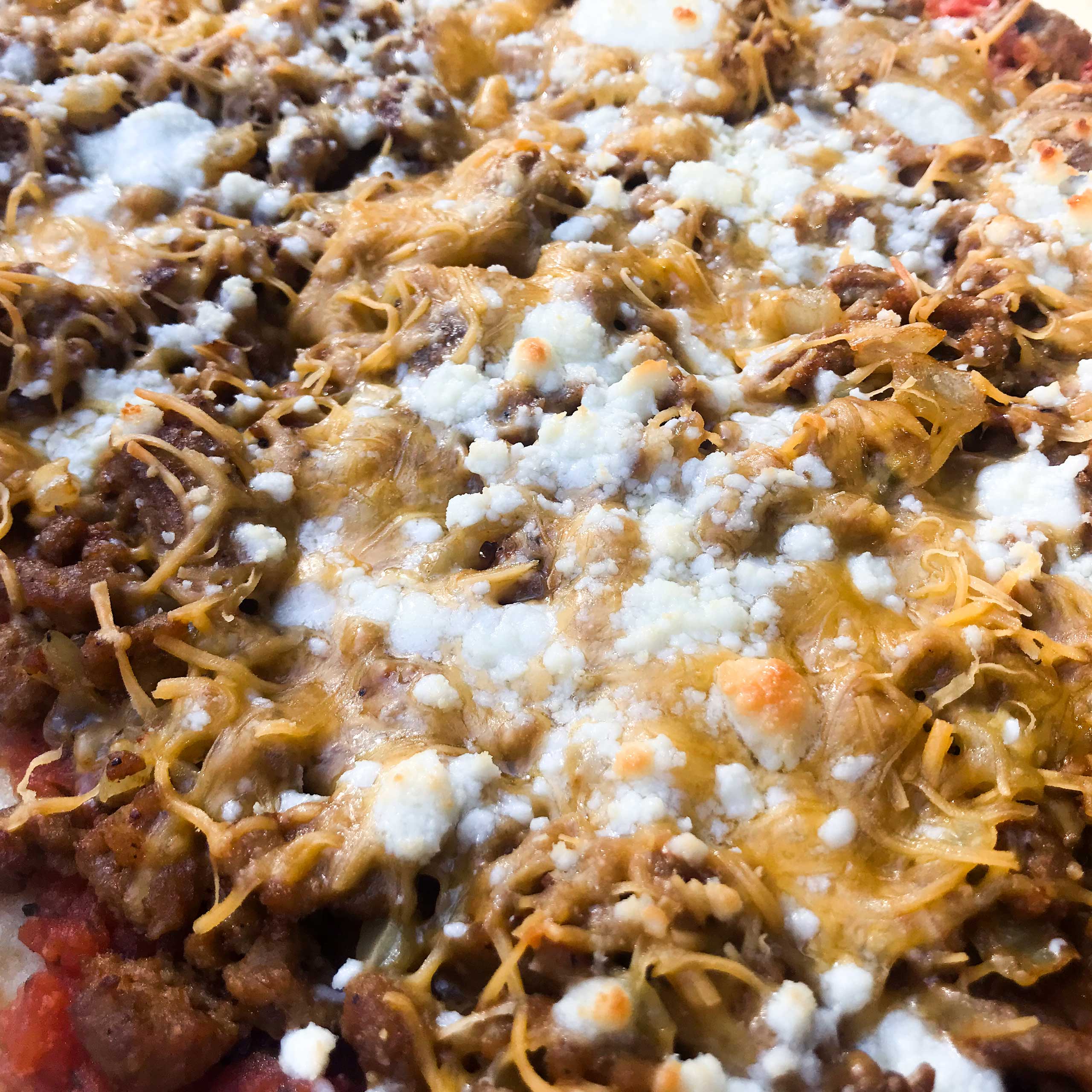 cooked taco pizza.