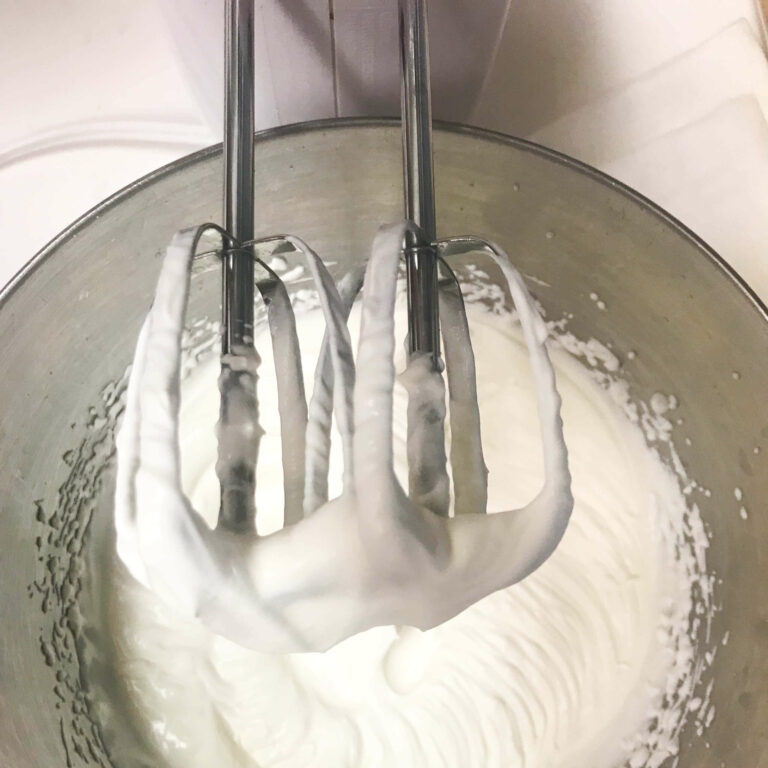 whipped cream with beaters.