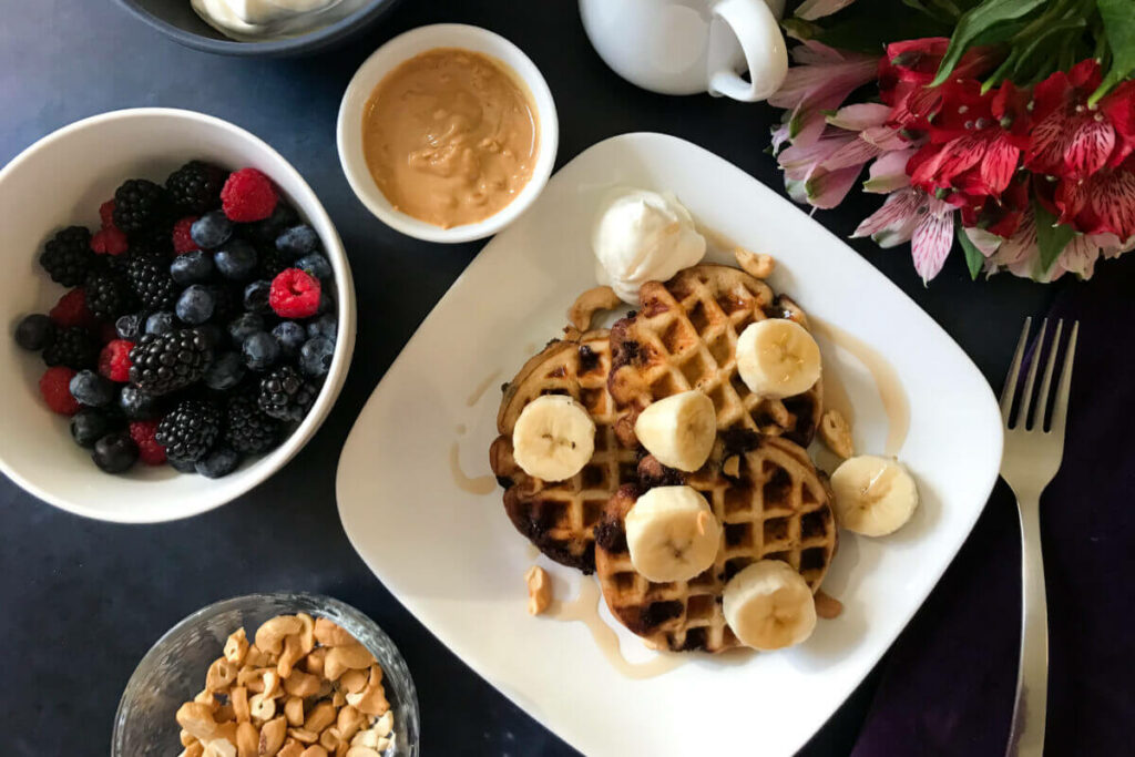 waffles on a plate.