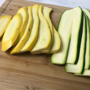 sliced squash.