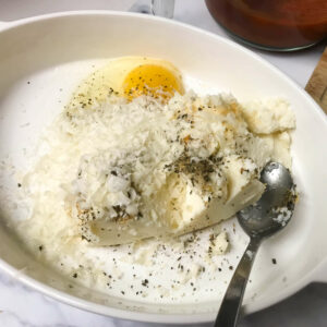 cheese mixture in bowl.