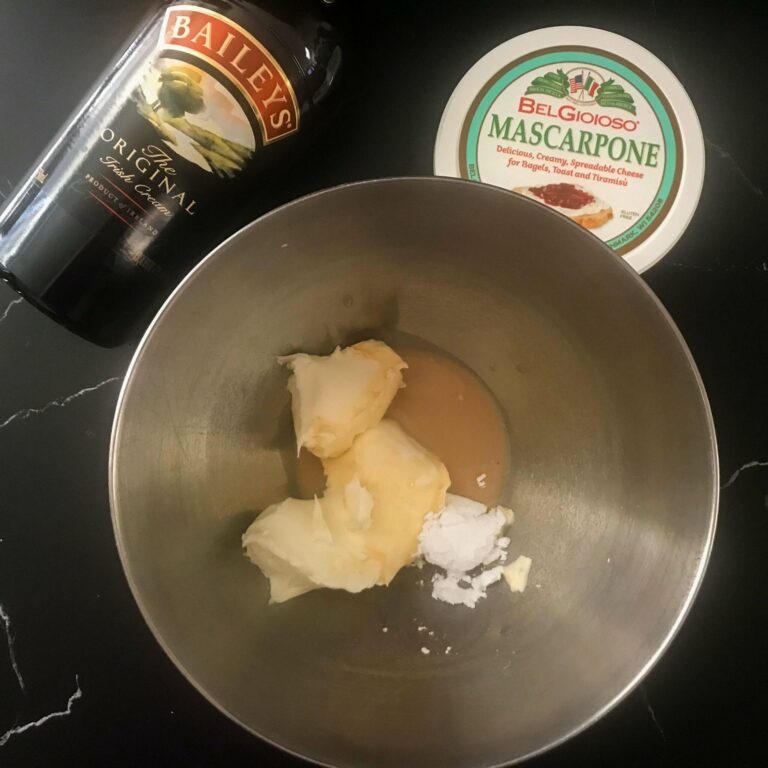 ingredients for Irish cream in a bowl.