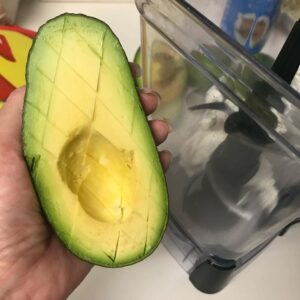 avocado near blender.