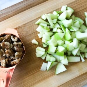 chopped apples and walnuts.