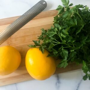 lemons and parsley.