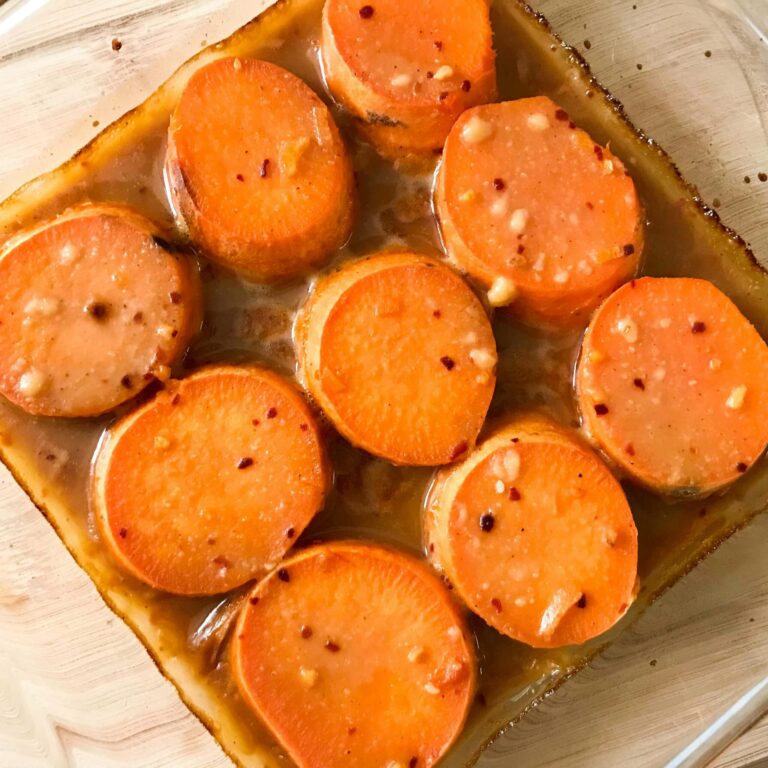 sweet potatoes covered with liquid.