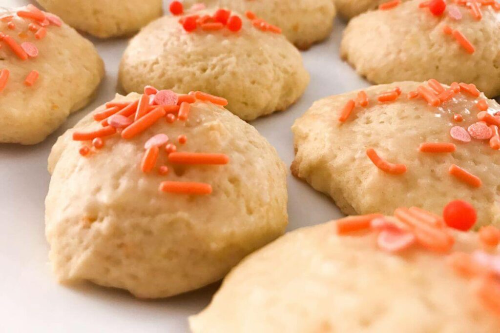 plate of orange cookies.