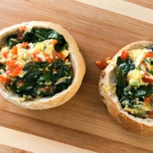 filled bread bowls.