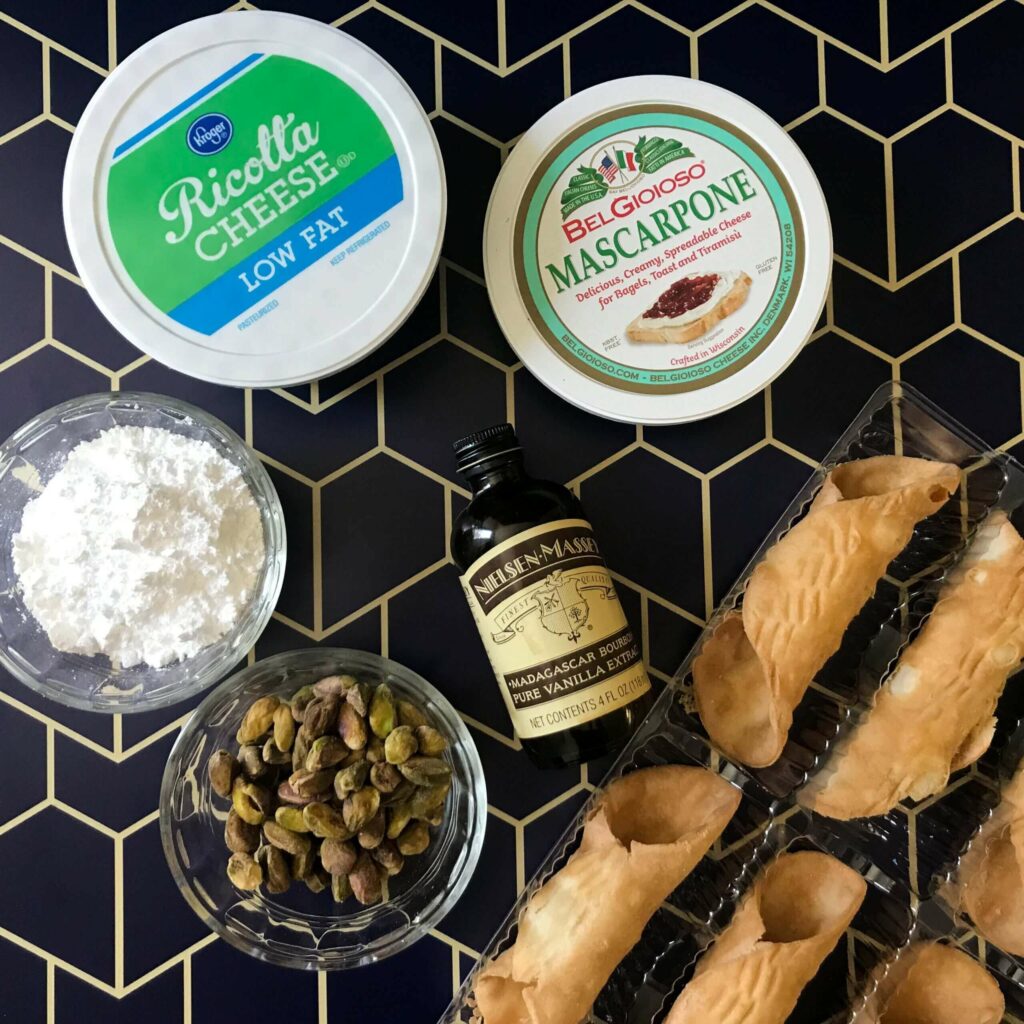 ingredients for Cannoli Dip.