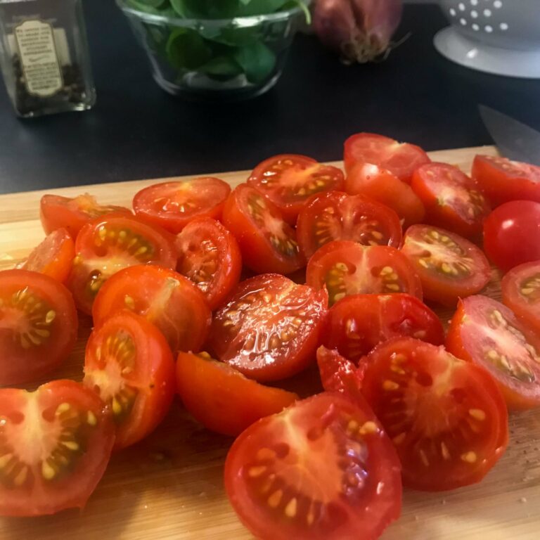 cut tomatoes.