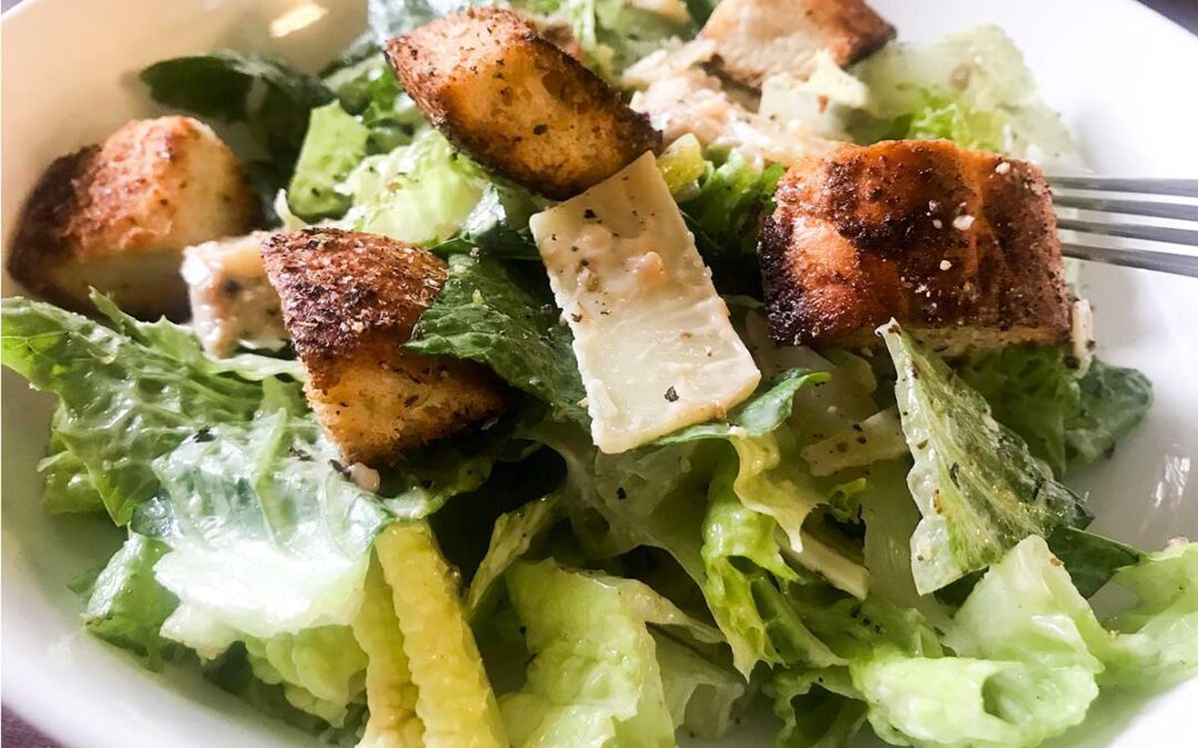 Healthy Creamy Chicken Caesar Salad For Two