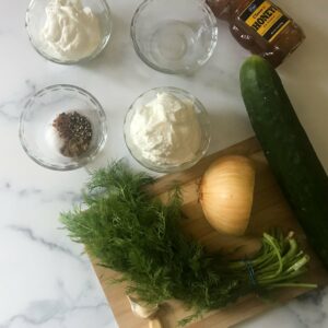 ingredients for Tzatziki.