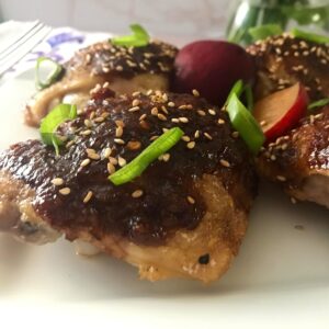 Plum Glazed Chicken Thighs