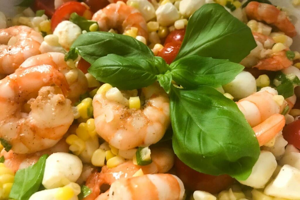 Shrimp, Summer Corn and Tomato Salad