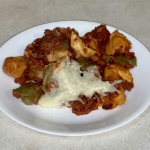 Baked Cheese Tortellini with Meat Sauce