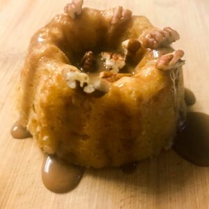 Cinnamon & Pear Glazed Mini Olive Oil Bundt Cakes