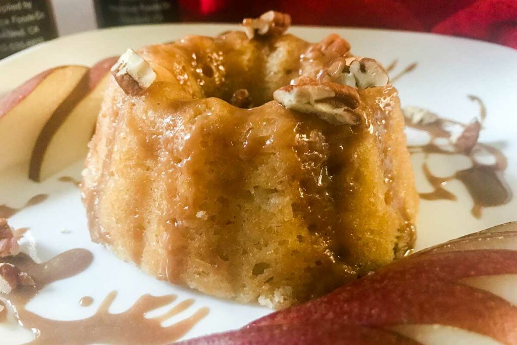 Cinnamon & Pear Glazed Mini Olive Oil Bundt Cakes