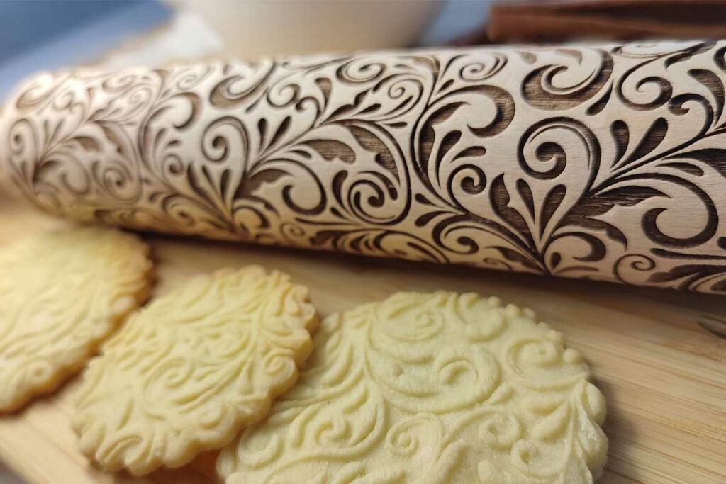 Embossed Rolling Pin Shortbread Cookies