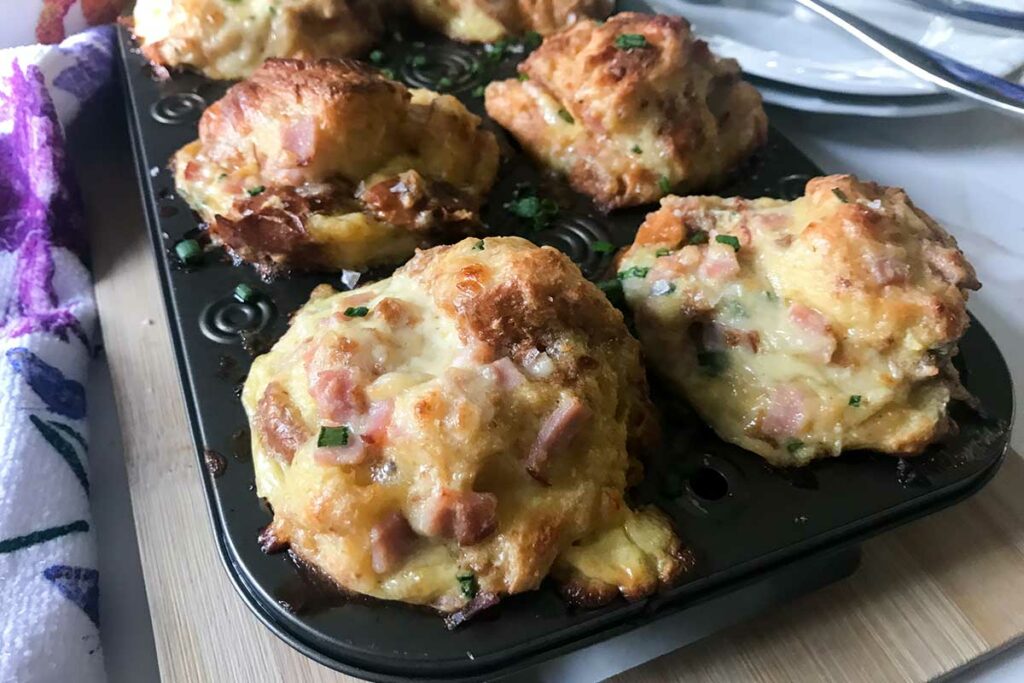 Ham and Cheese Brioche Muffins