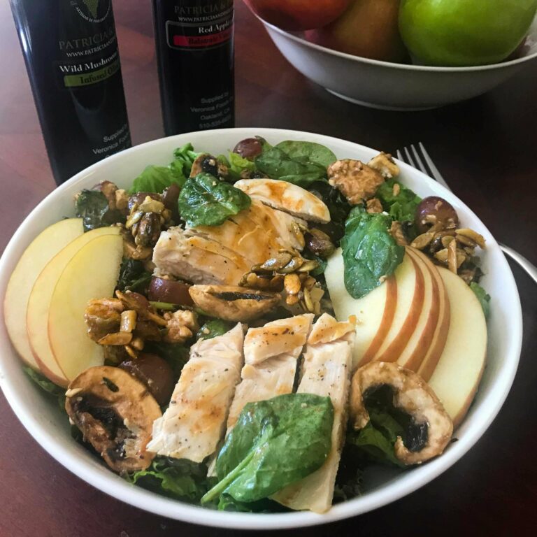 Red Apple and Chicken Salad with Nut Clusters