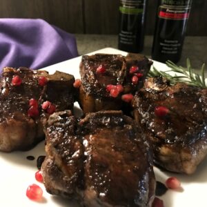 Rosemary Lamb Loin Chops with Pomegranate Glaze