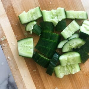 Smashed Cucumber and Raspberry Salad